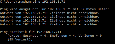 Ping Nicht erreichbar